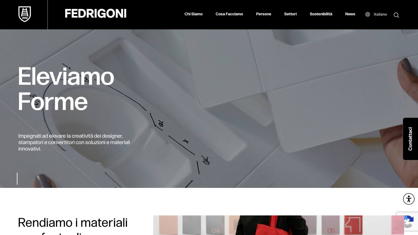 Captura de pantalla de la home de Fedrigoni