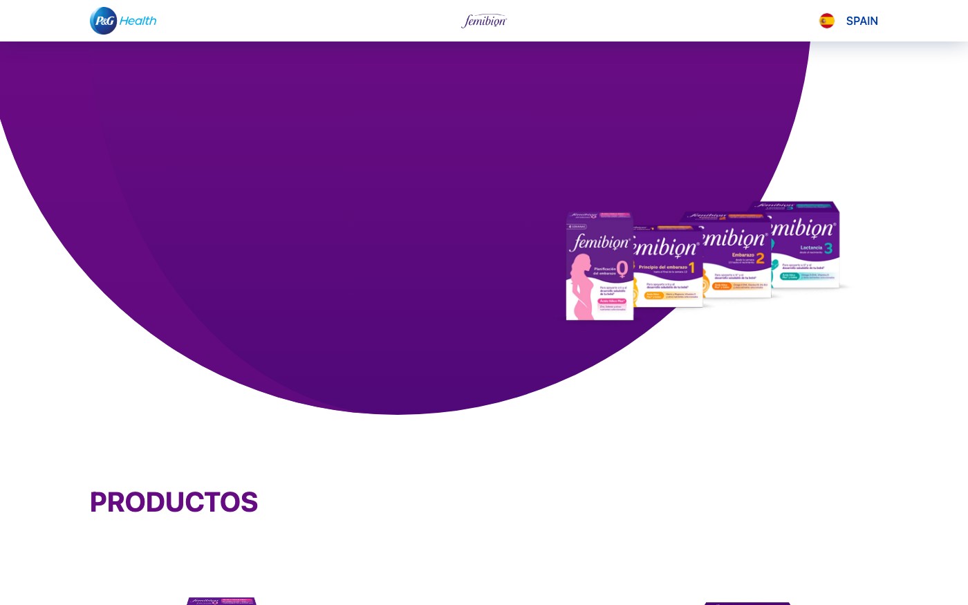Captura limpia de la home oficial de Femibion