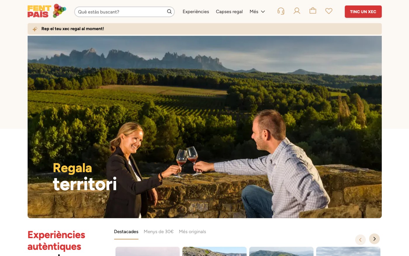 Captura de pantalla de la home de Fent País