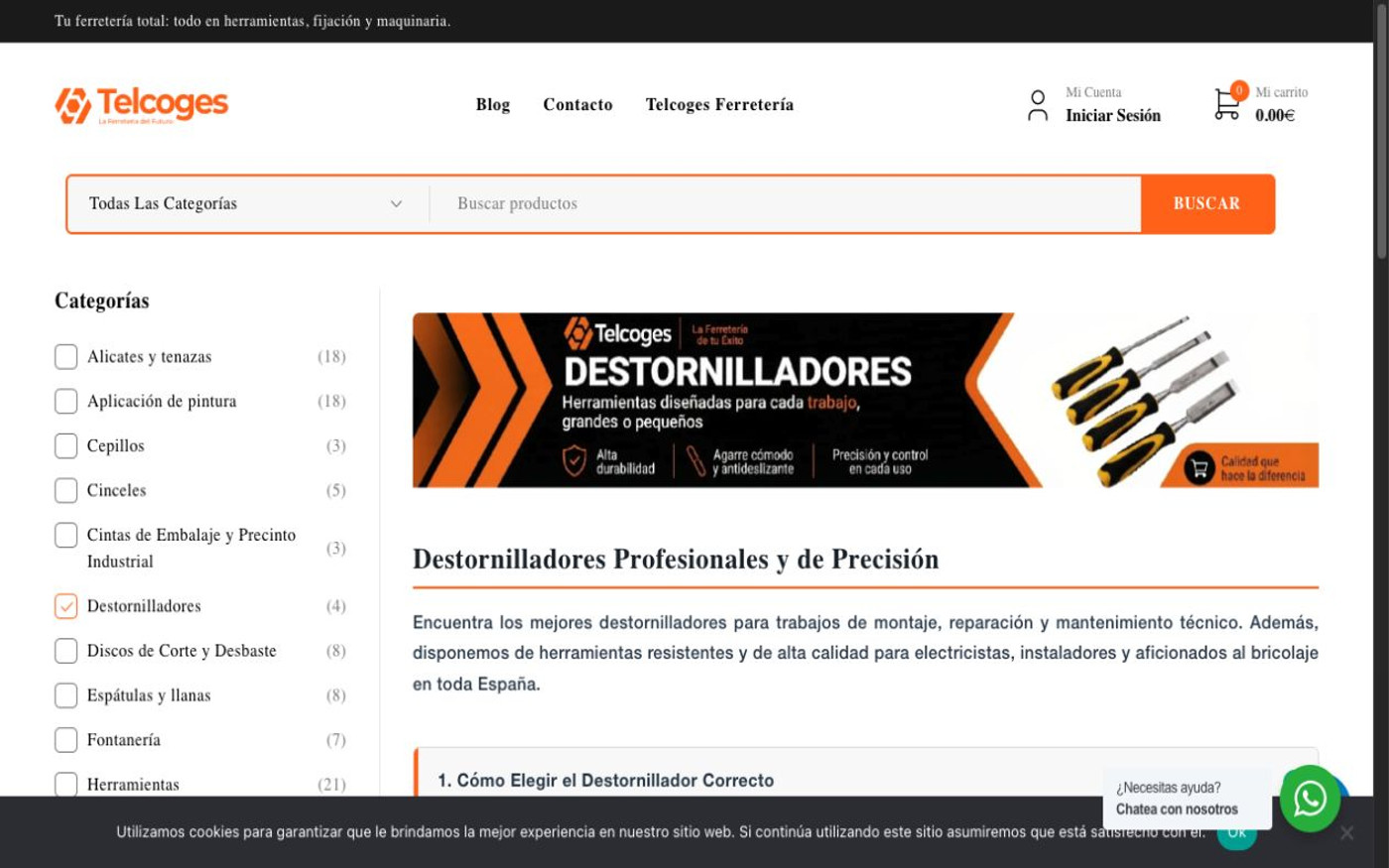 Captura limpia de la home oficial de Ferretería Dalpes