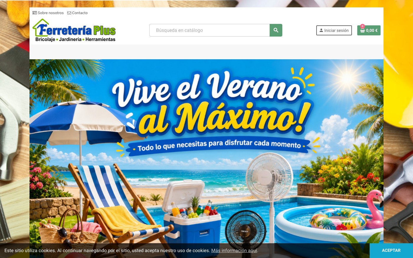 Captura limpia de la home oficial de Ferreteria Plus