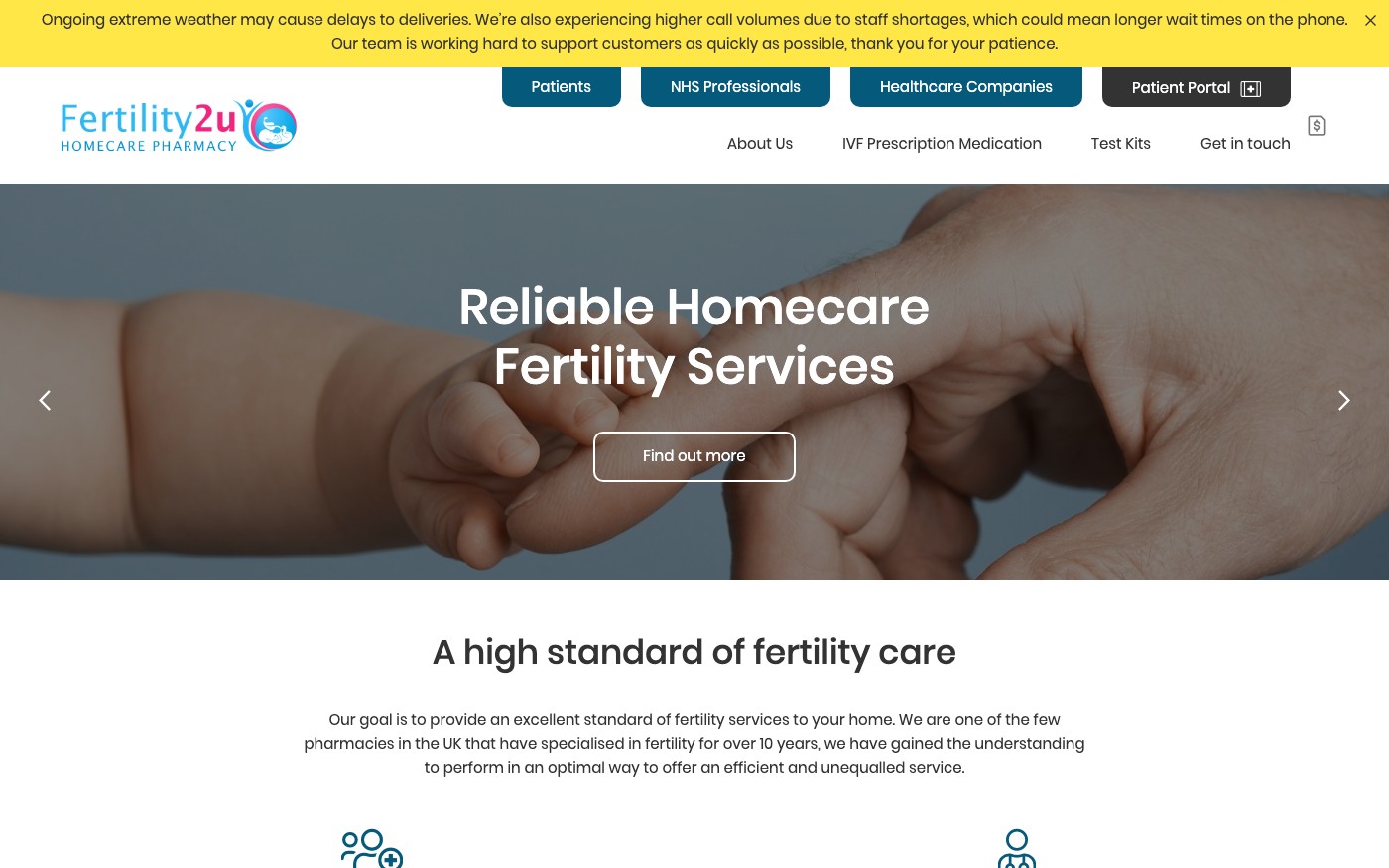 Captura limpia de la home oficial de Fertility2U