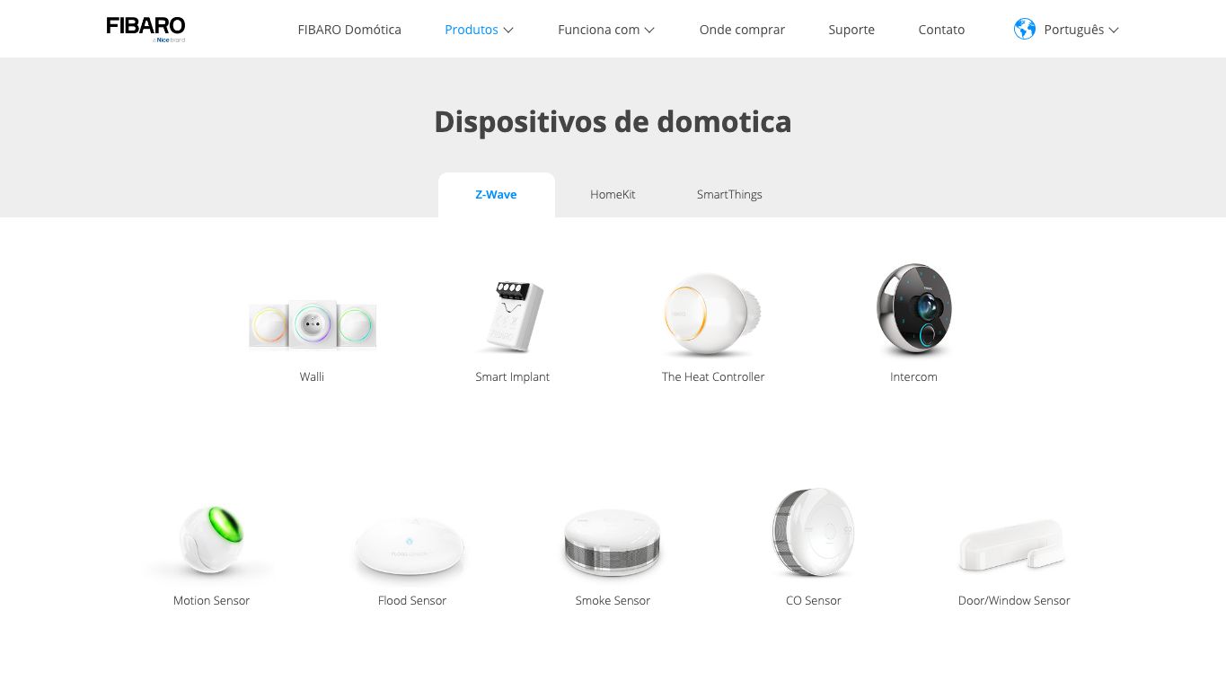 Captura limpia de la home oficial de FIBARO