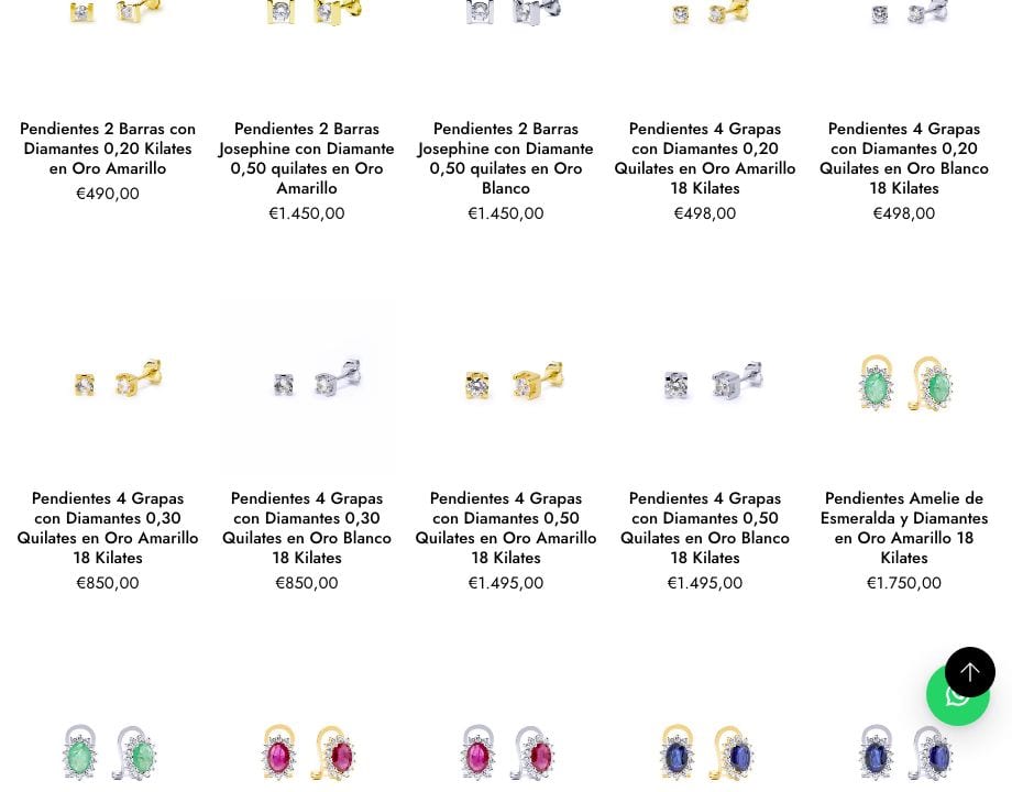 Pendientes con diamantes