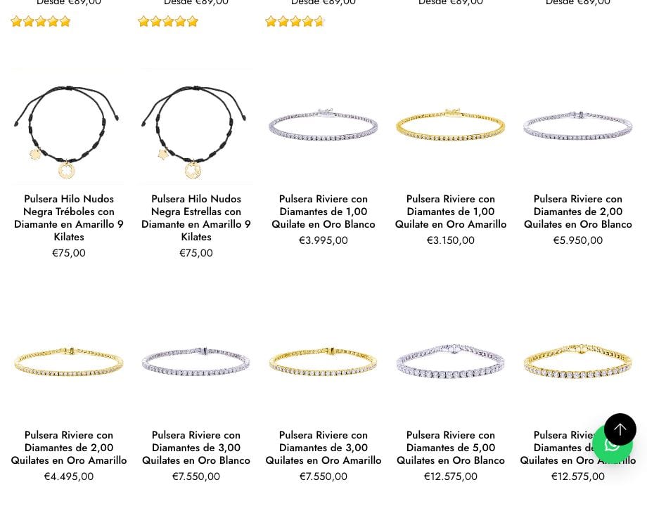 Pulseras riviere de diamantes