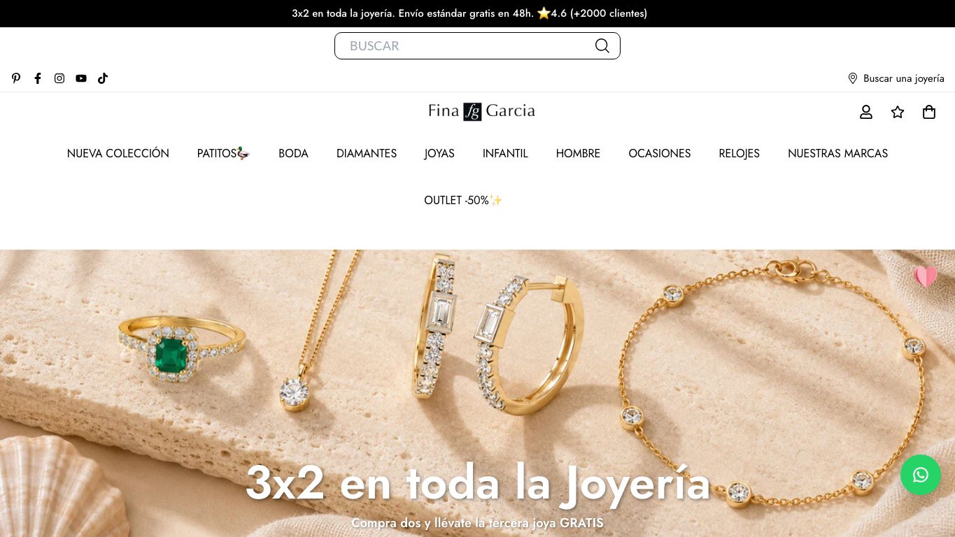 Captura real de la home de Fina García
