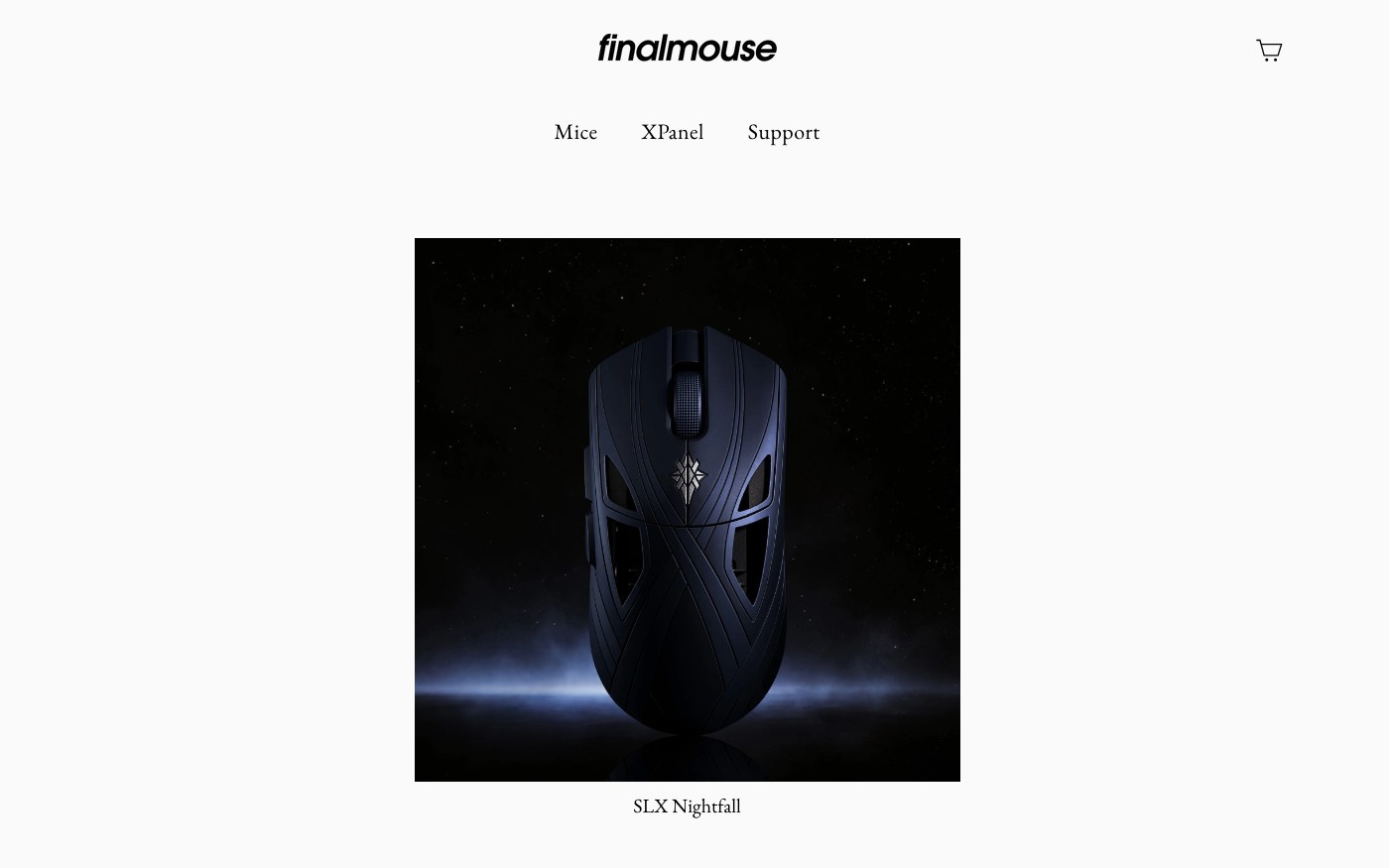 Captura de pantalla de la home de Finalmouse