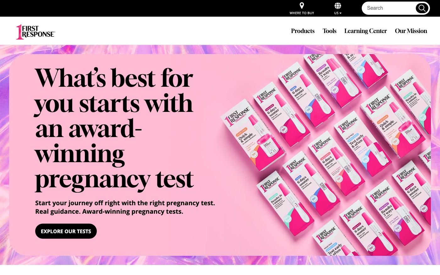 Captura limpia de la home oficial de First Response