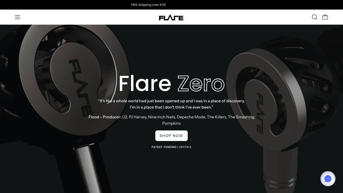 Captura de pantalla de la home de Flare Audio