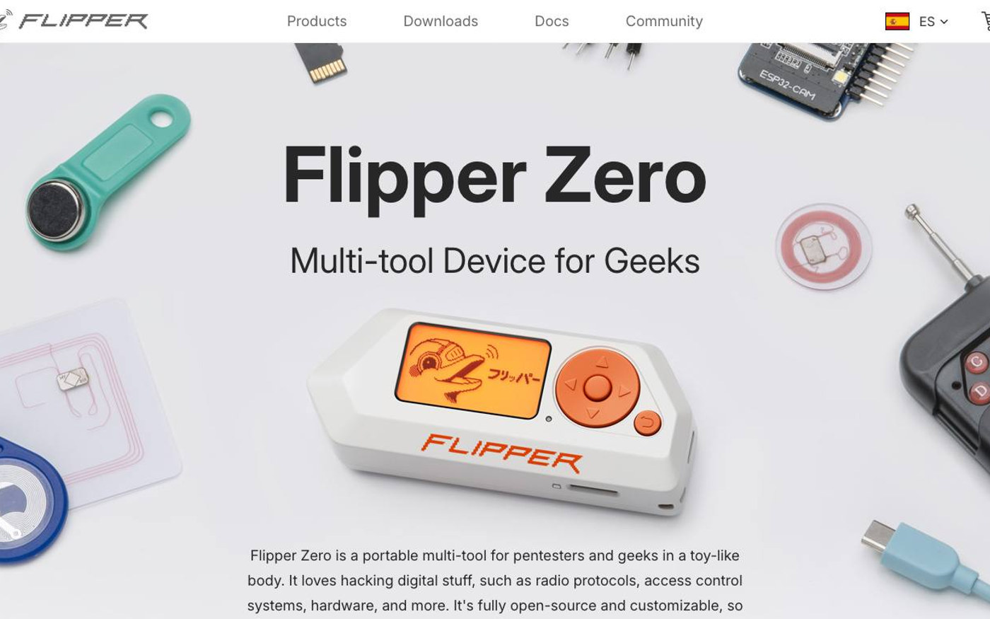 Captura limpia de la home oficial de Flipper Zero