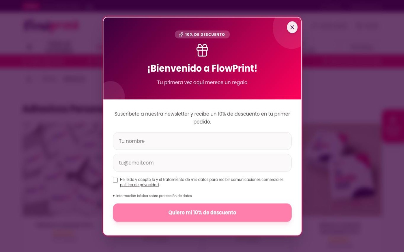 Captura limpia de la home oficial de Flowprint