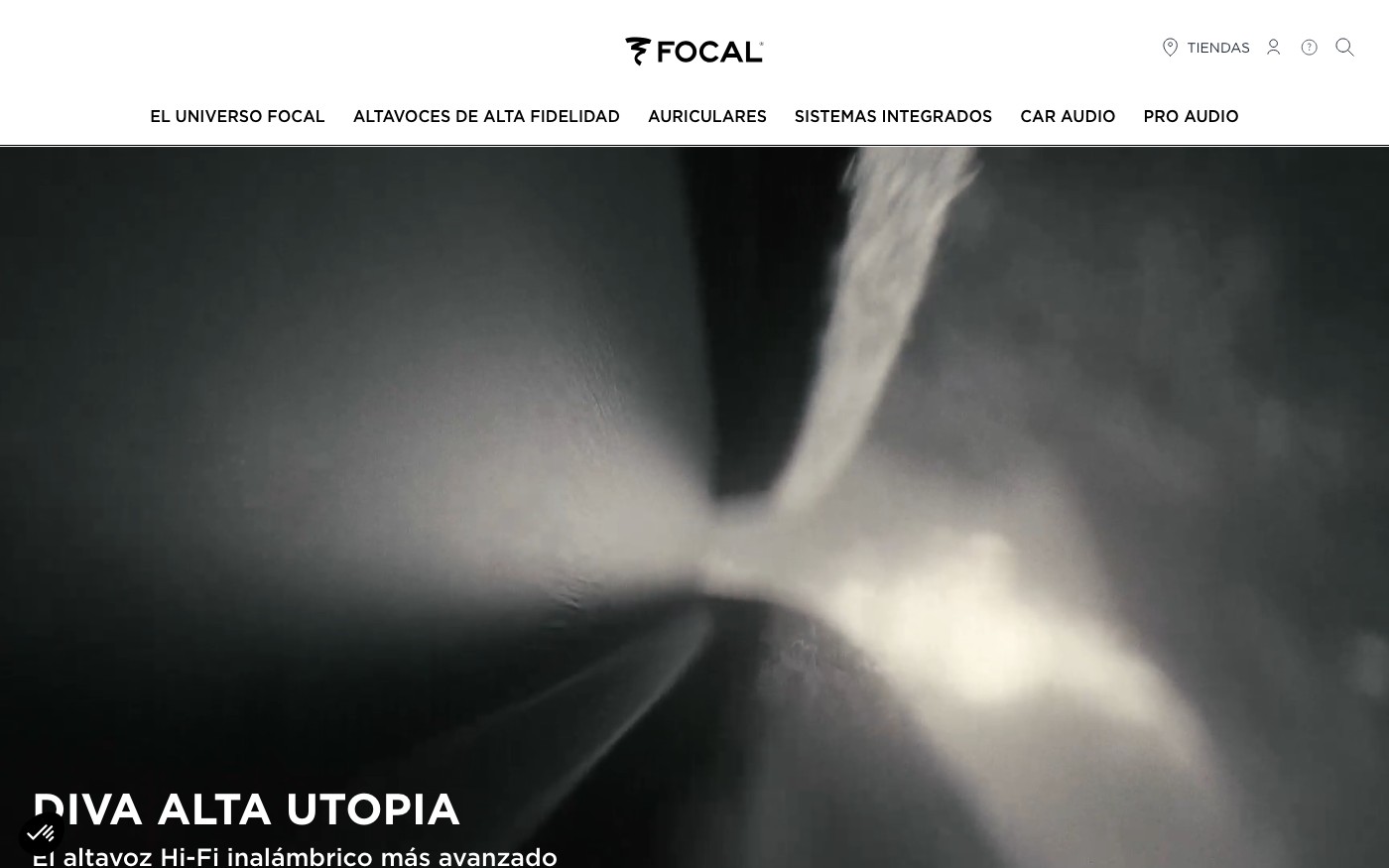 Captura de pantalla de la home de Focal