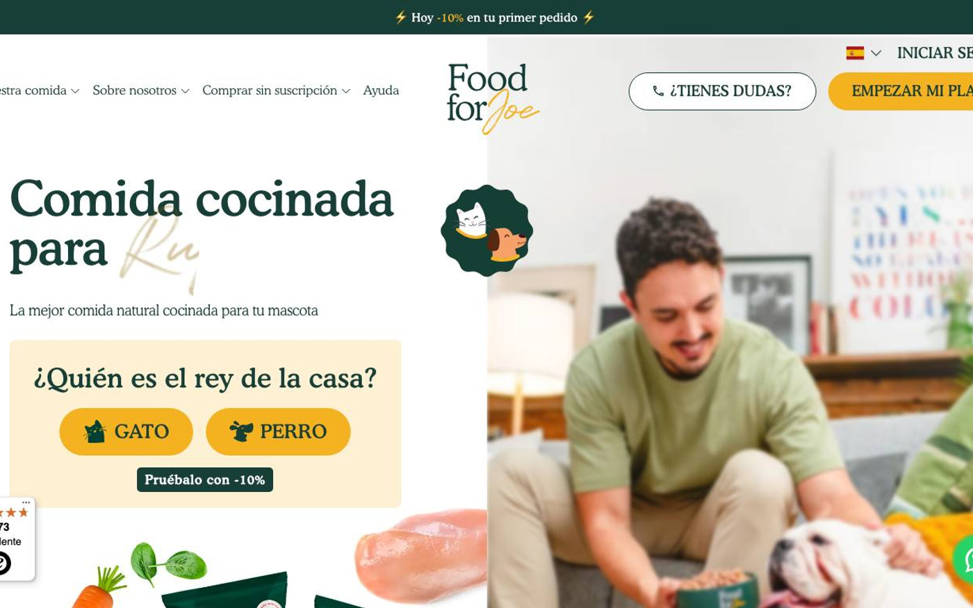 Captura limpia de la home oficial de Food for Joe
