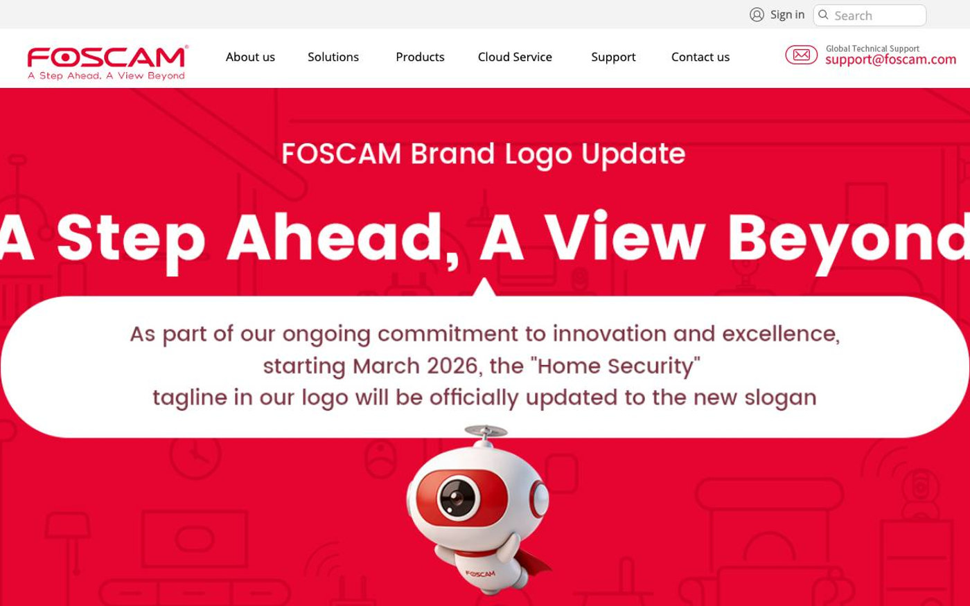 Captura limpia de la home oficial de Foscam