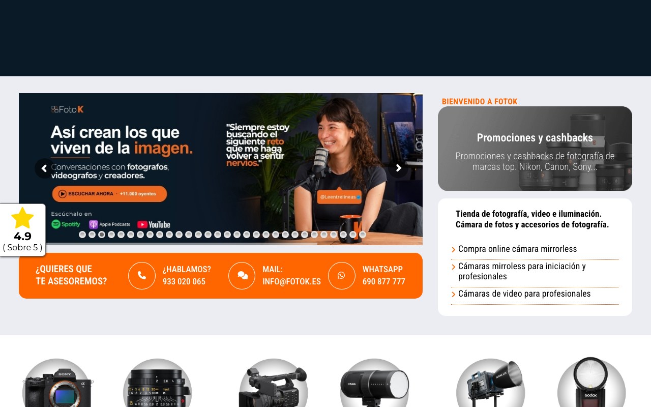 Página de inicio de FOTO K