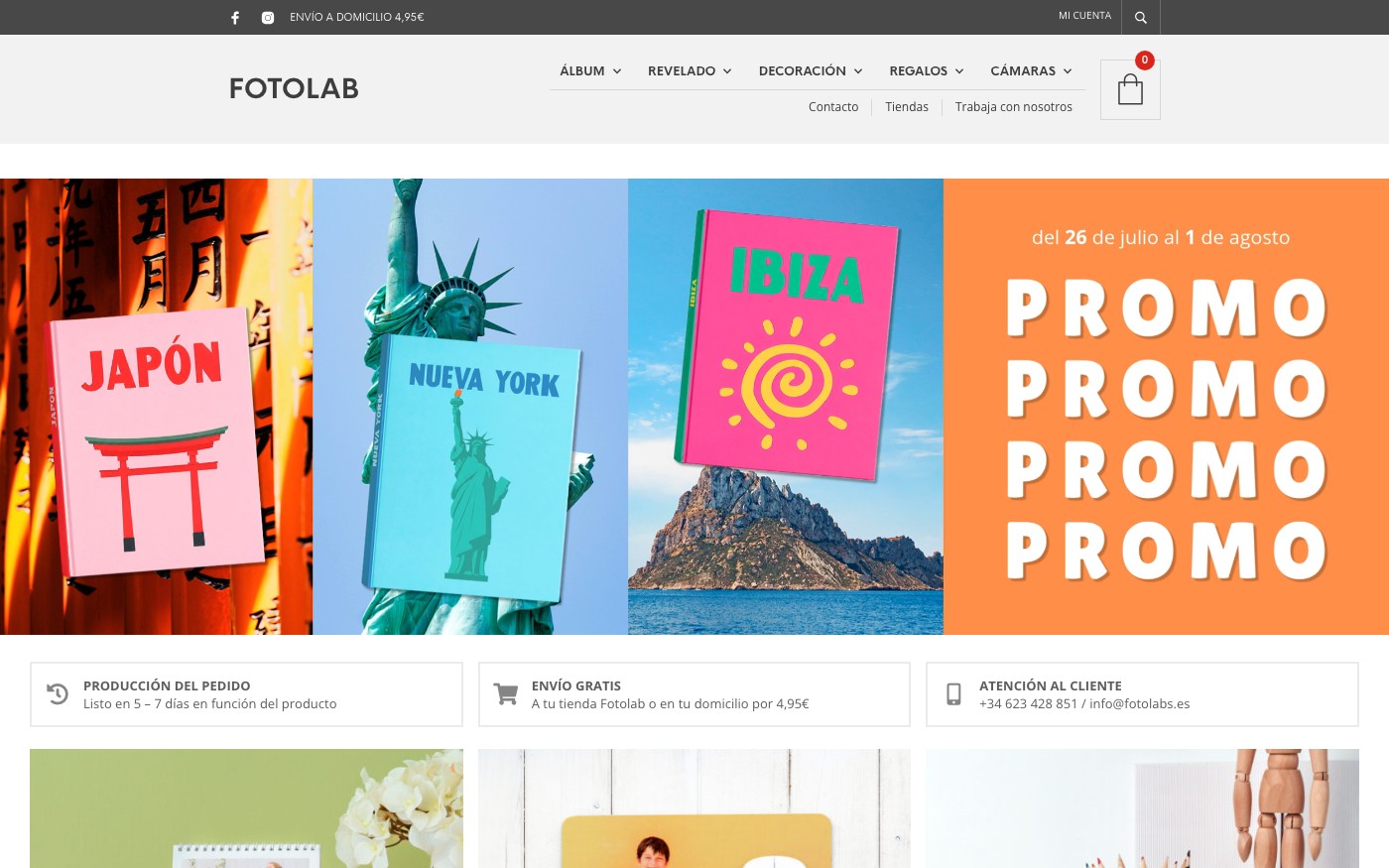 Captura limpia de la home oficial de Fotolab