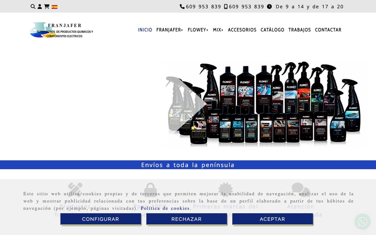 Captura limpia de la home oficial de Franjafer