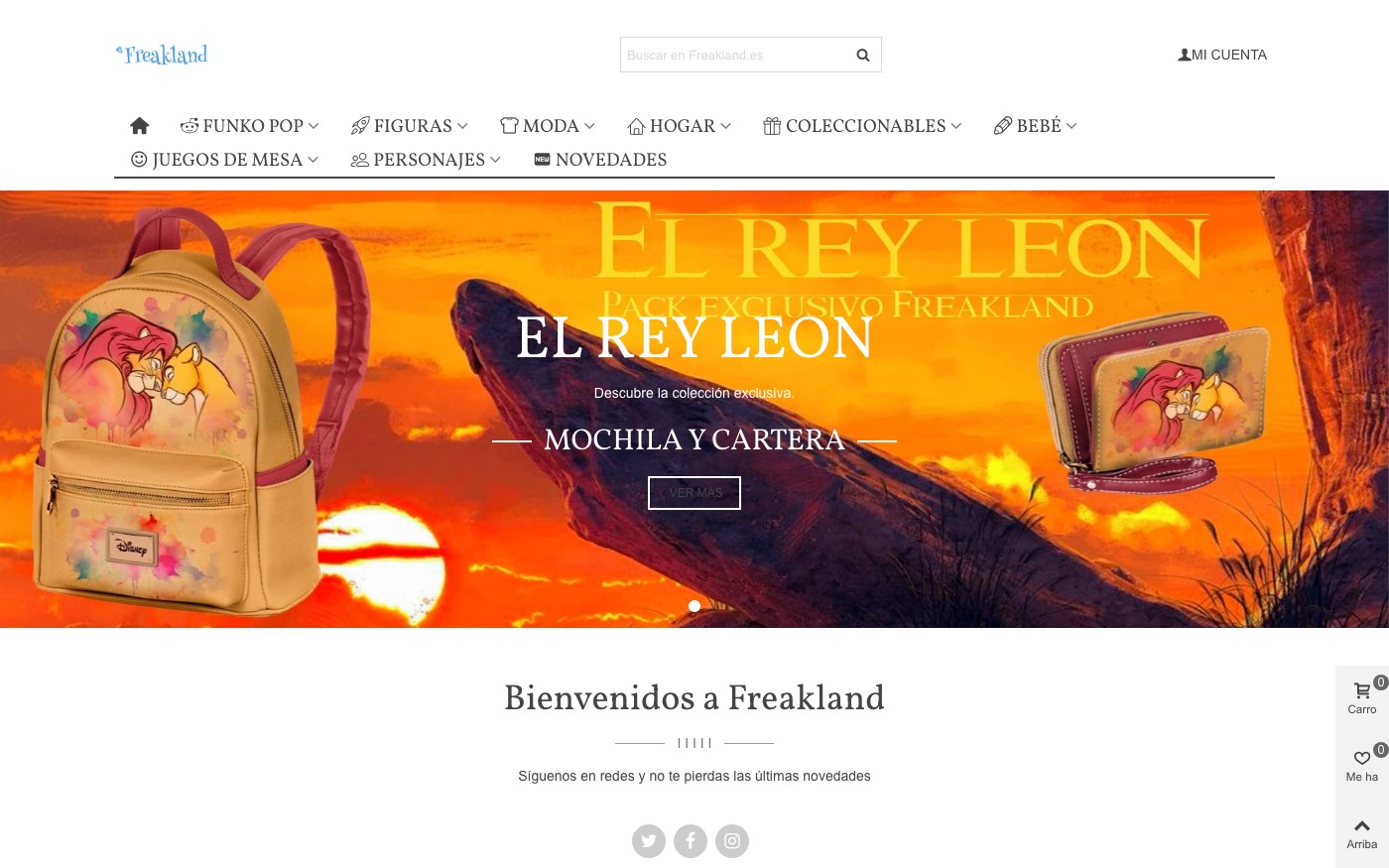 Captura limpia de la home oficial de Freakland