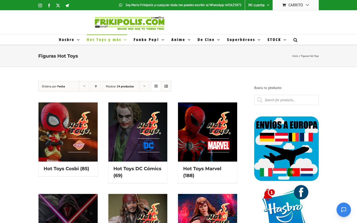 Captura de pantalla de la home de Frikipolis