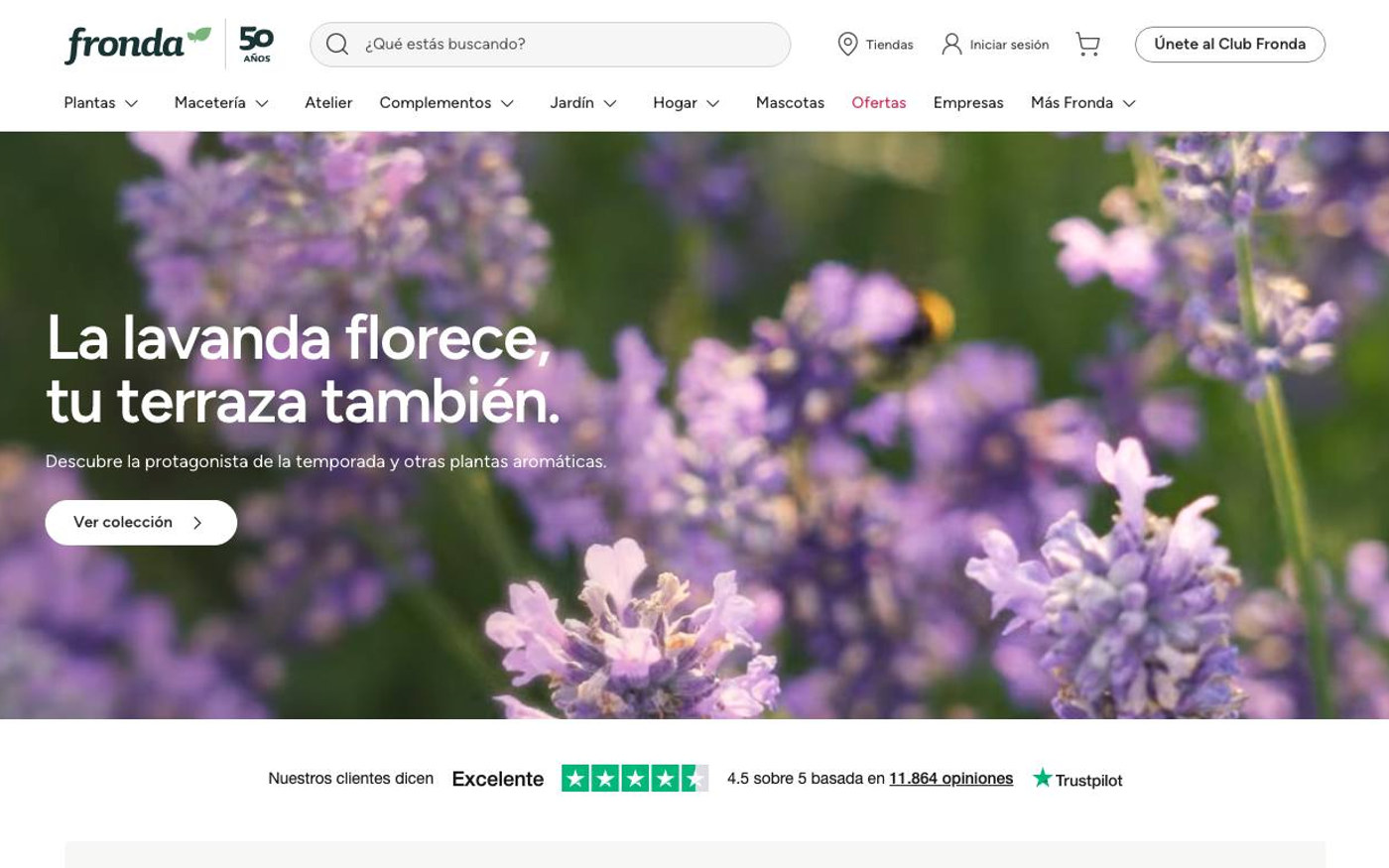 Captura limpia de la home oficial de Fronda