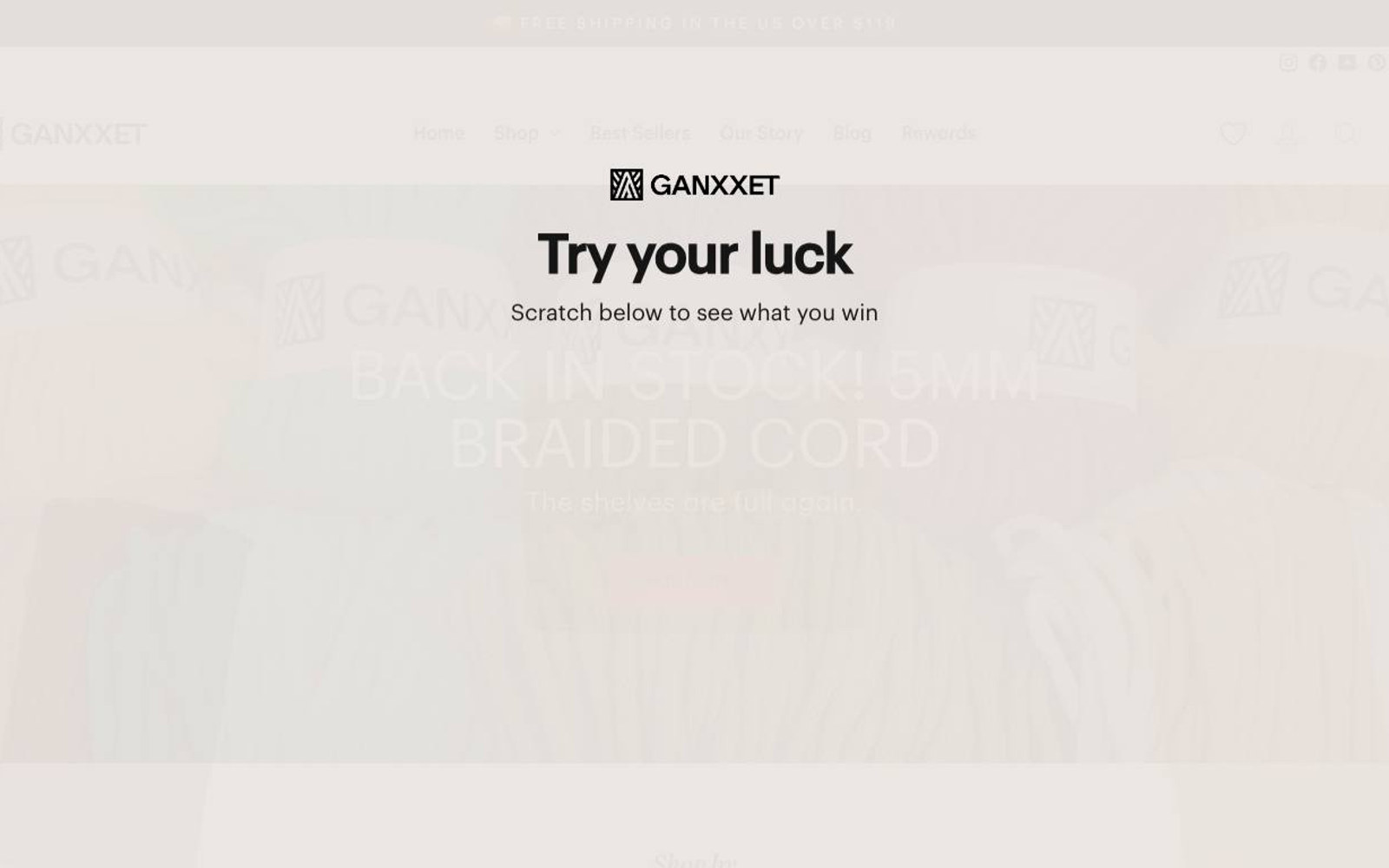 Captura de pantalla de la home de Ganxxet