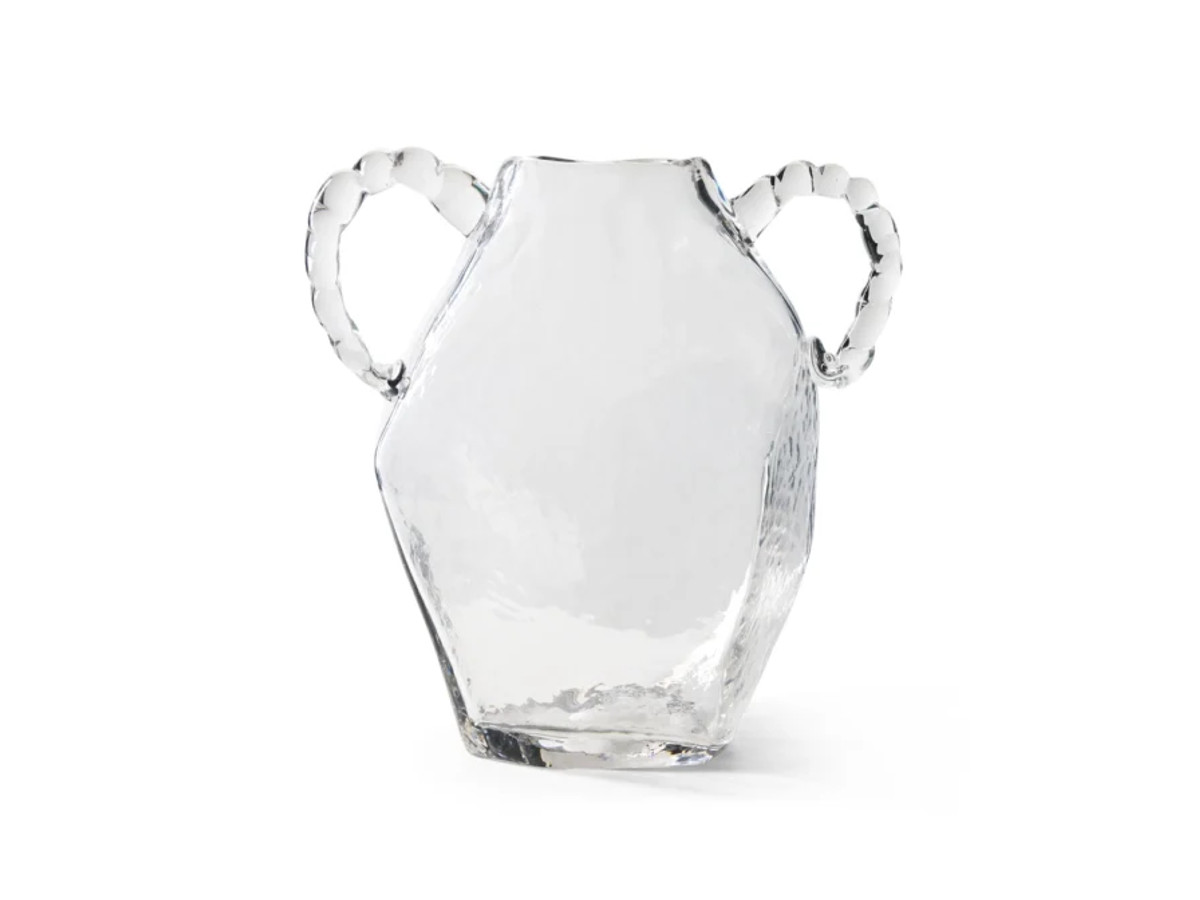 jarrón tipo ánfora de cristal transparente de hkliving
