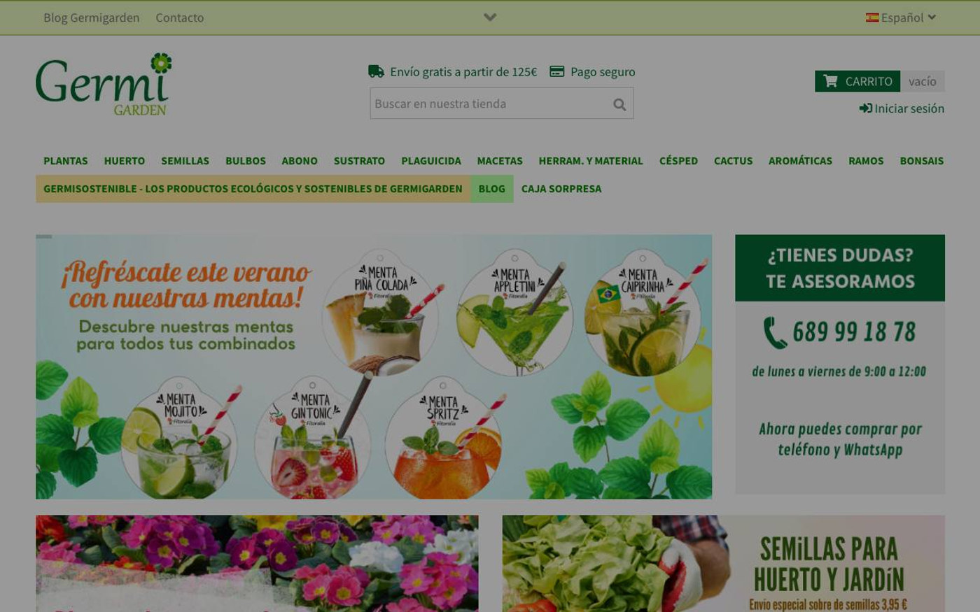 Captura limpia de la home oficial de Germigarden