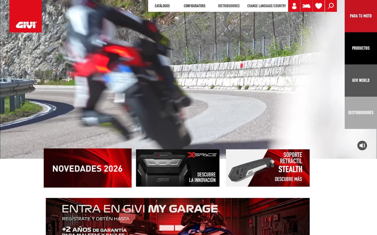 Captura limpia de la home oficial de GIVI