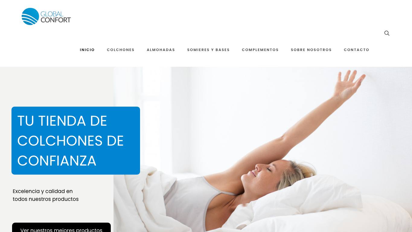 Captura de pantalla de la home de Global Confort
