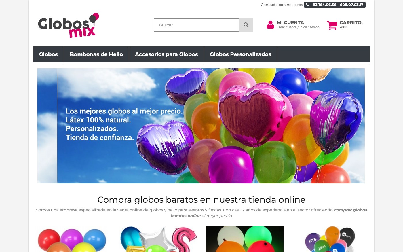 Captura limpia de la home oficial de GlobosMix