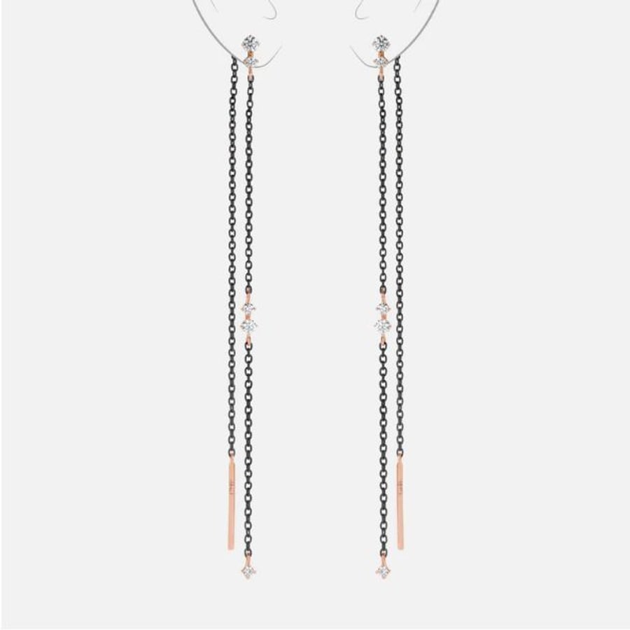 Pendientes largos Balance Eclat Noir