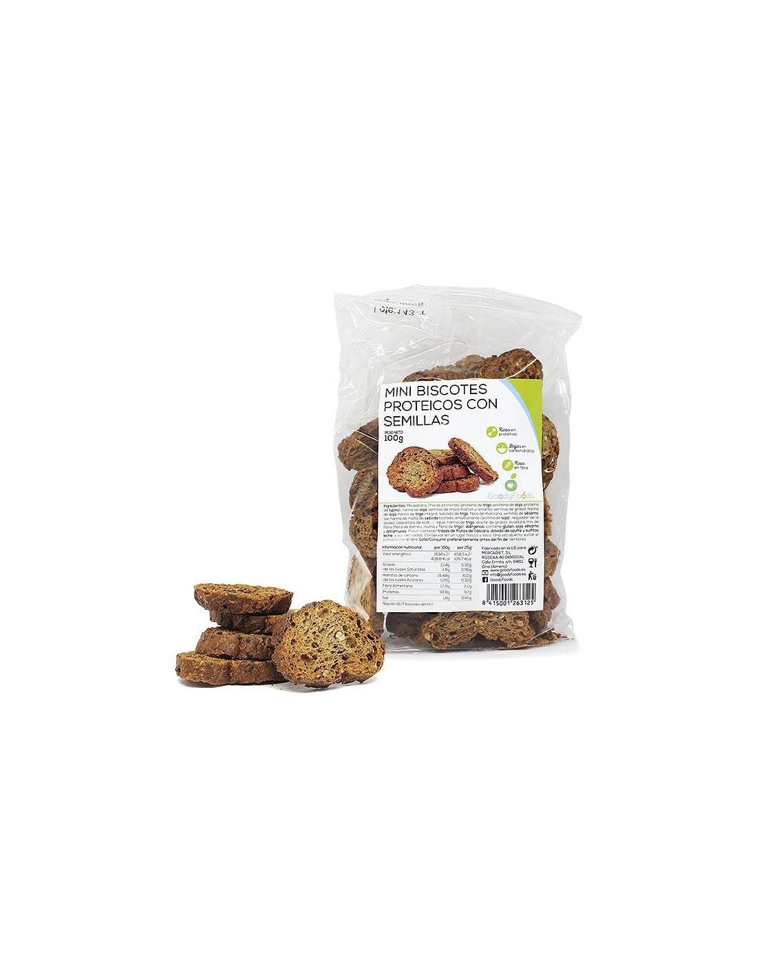 Mini Biscotes Proteicos con semillas 100g