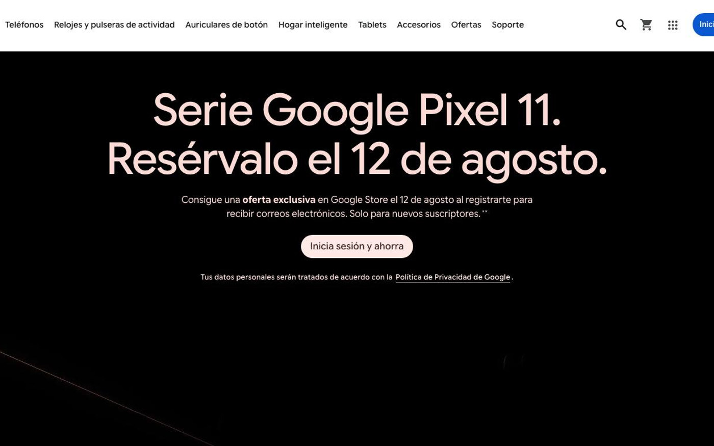 Captura limpia de la home oficial de Google Store