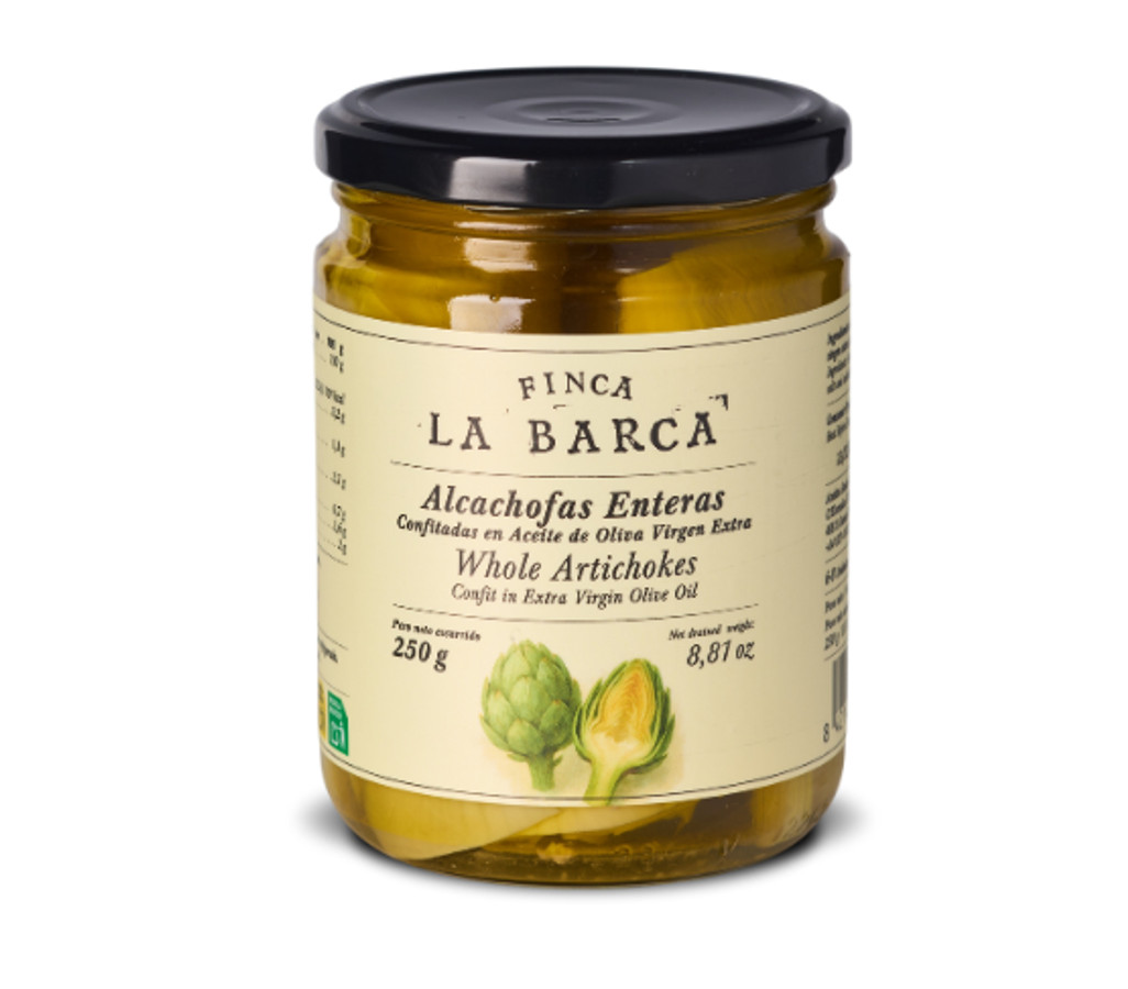 Alcachofas confitadas Finca La Barca