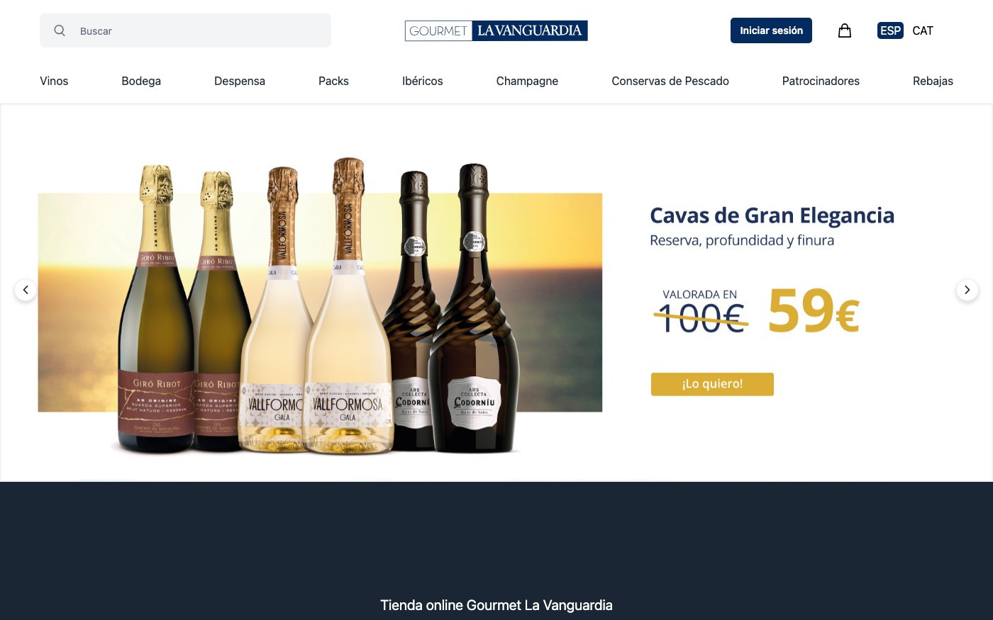 Captura limpia de la home oficial de Gourmet La Vanguardia