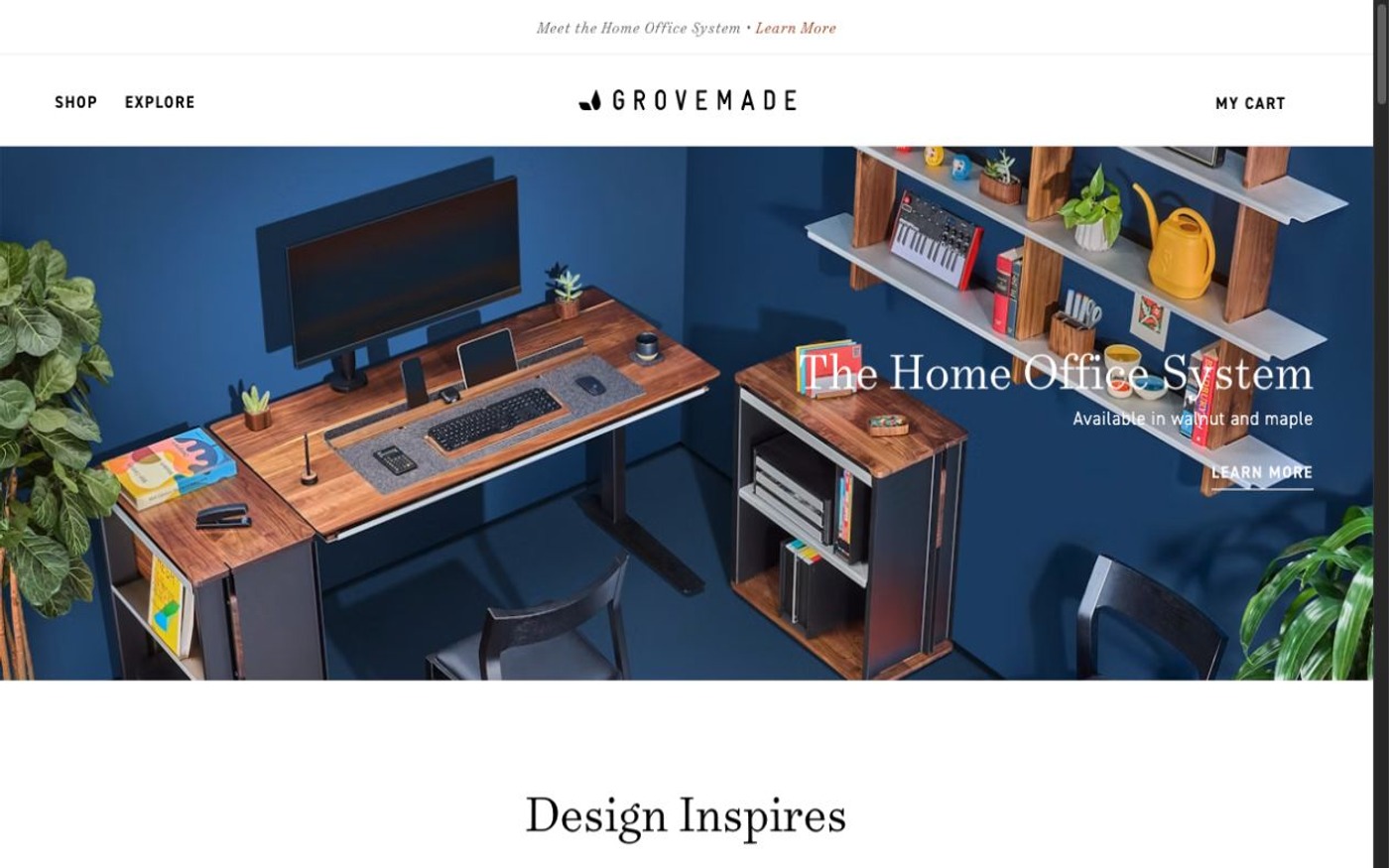 Captura limpia de la home oficial de Grovemade