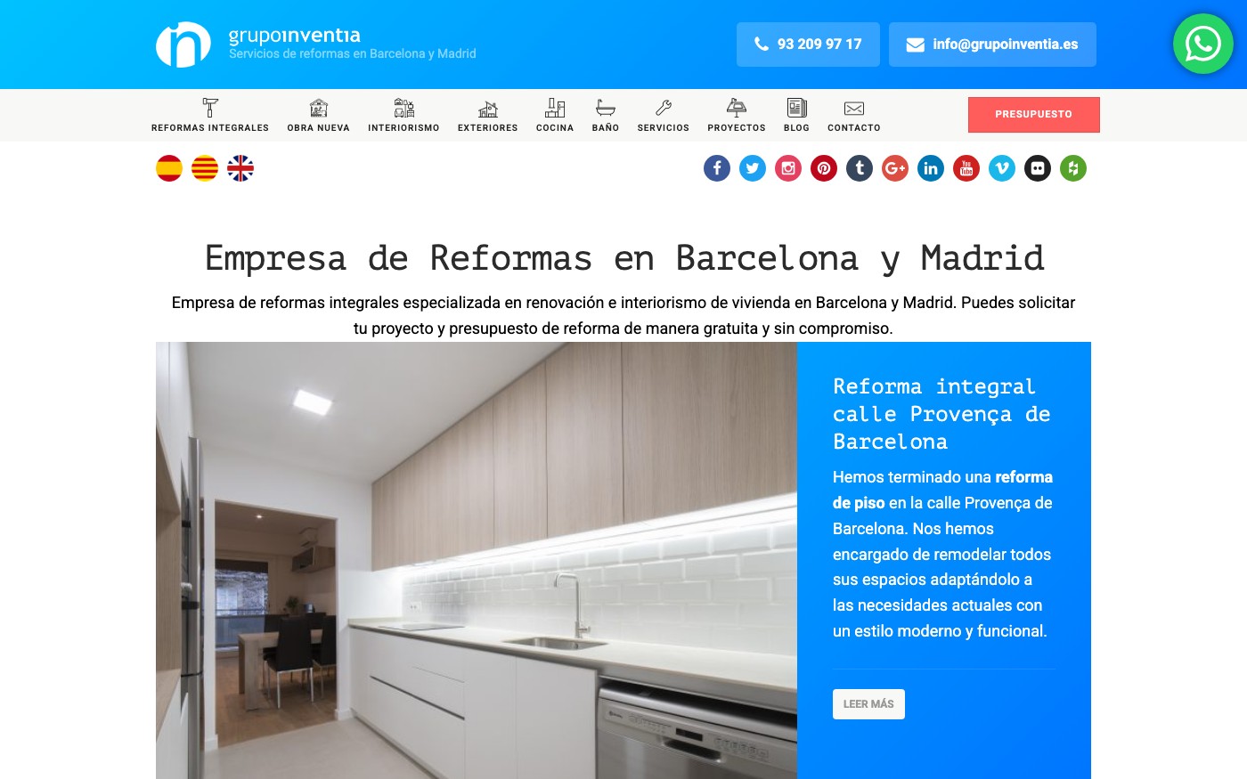 Captura limpia de la home oficial de Grupo Inventia