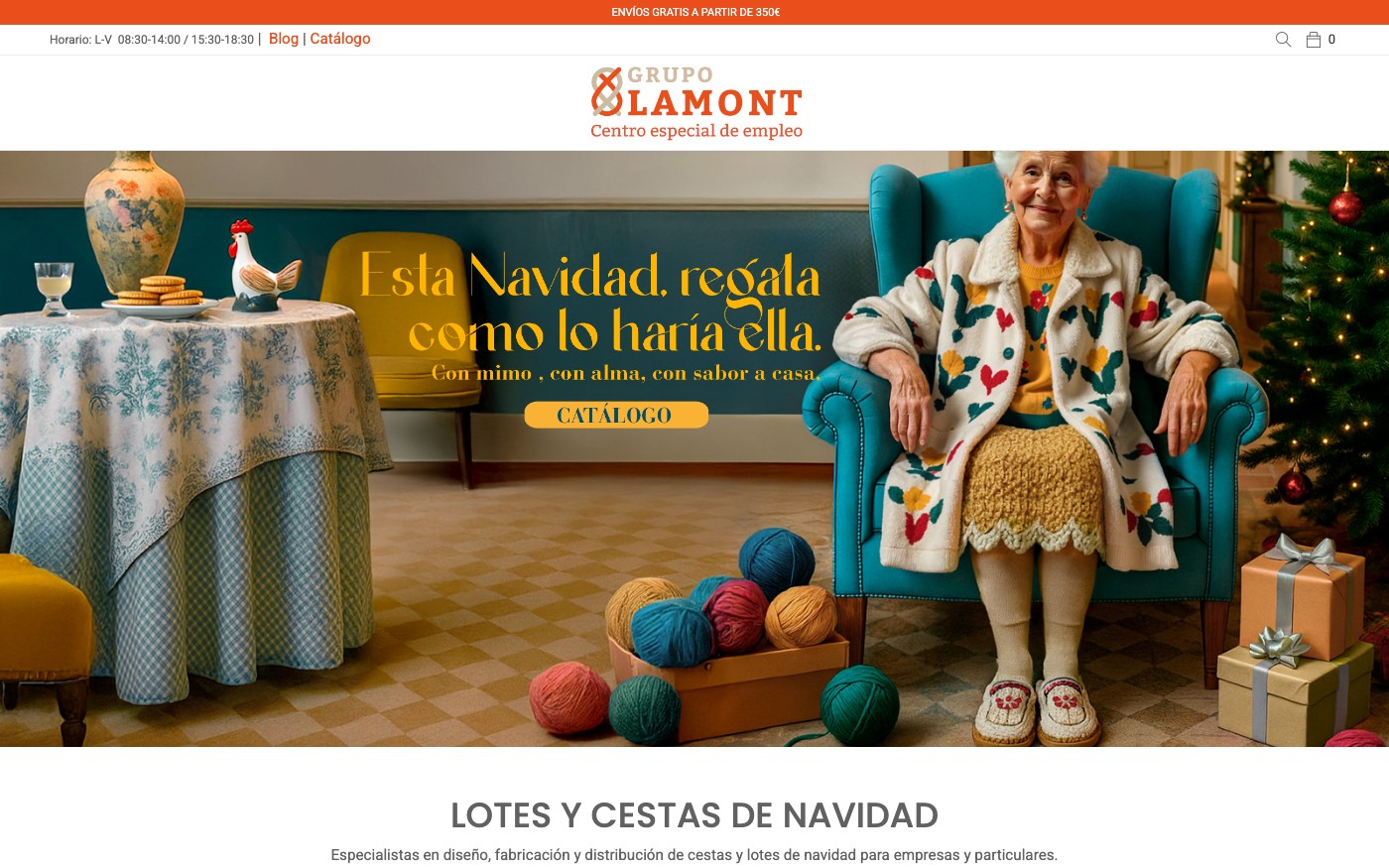 Captura limpia de la home oficial de Grupo Lamont