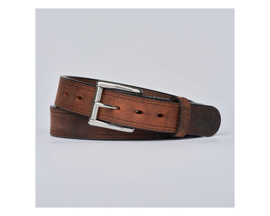 The Montana Bison Double Layer Leather Belt