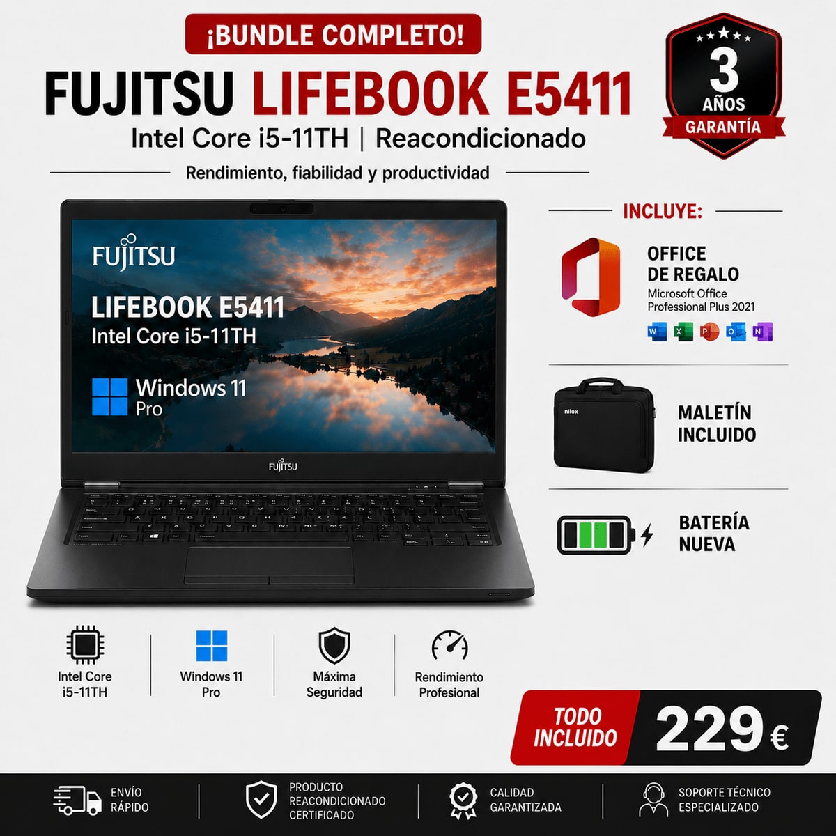 Fujitsu LifeBook E5411 reacondicionado