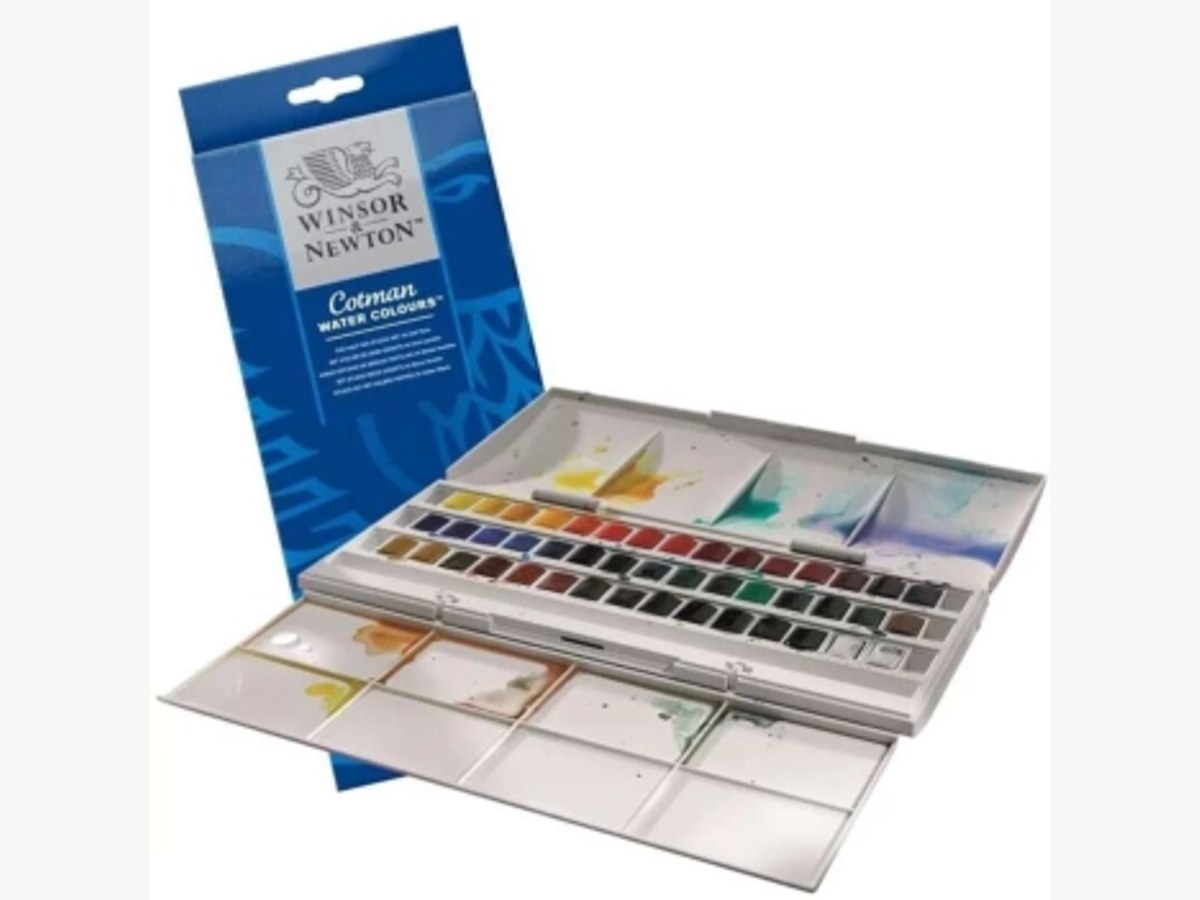 Caja acuarelas Cotman, 45 medias pastillas