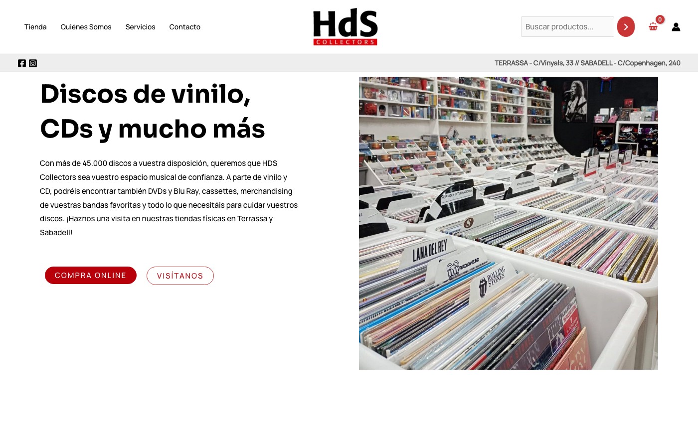 Captura limpia de la home oficial de HDS Collectors