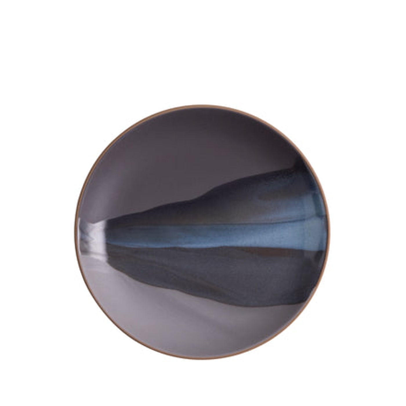 Coupe Dinner Plate, Indigo Landscape