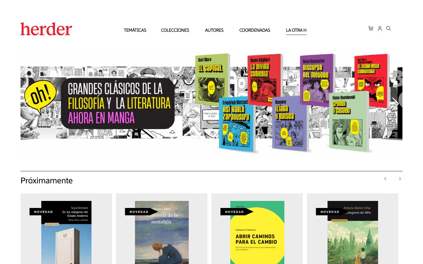 Captura limpia de la home oficial de Herder Editorial