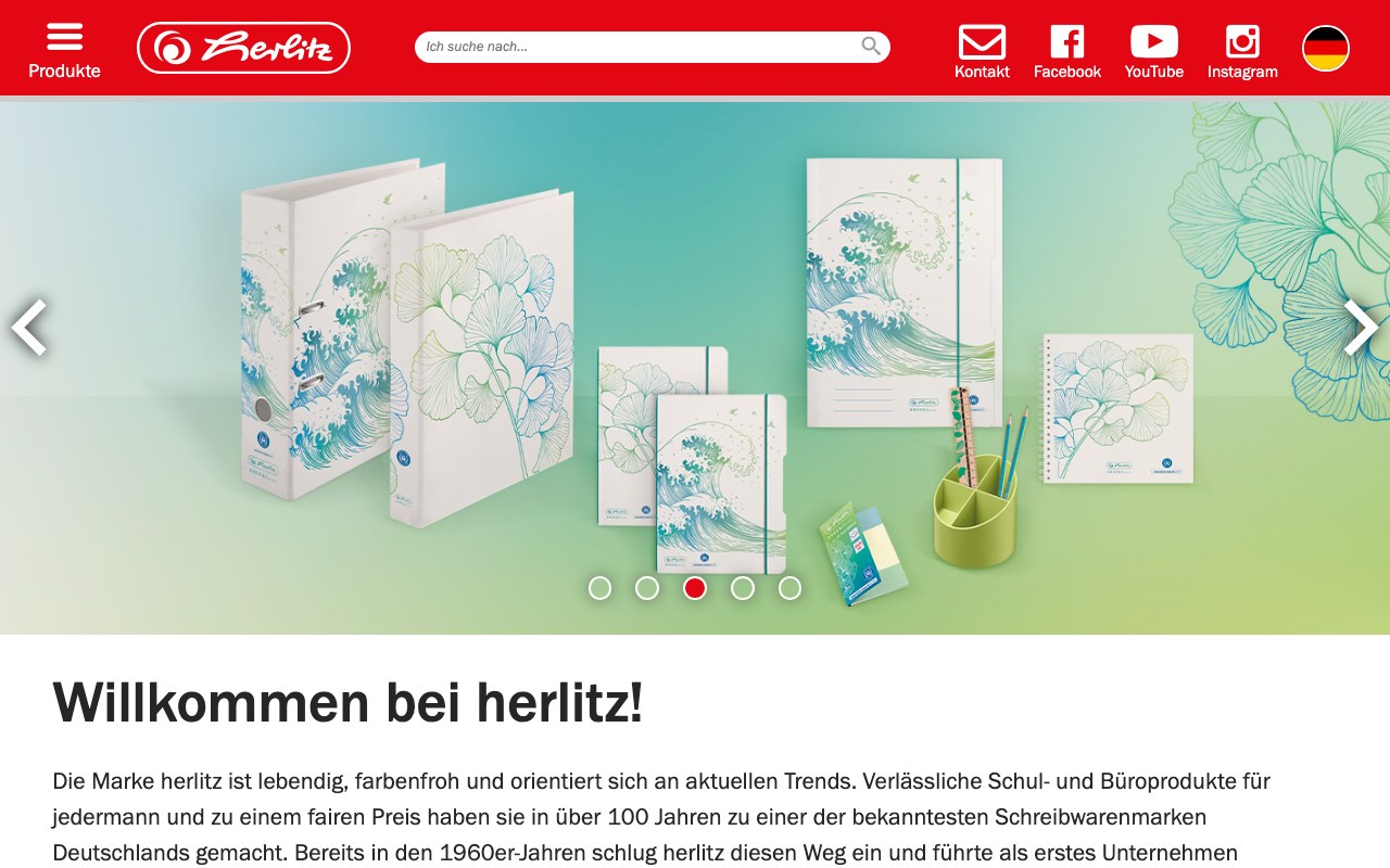 Captura de pantalla de la home de Herlitz