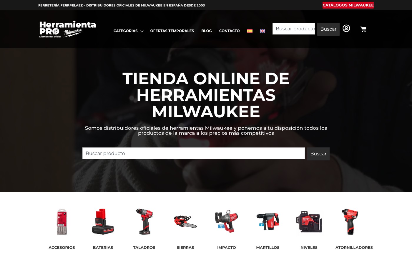 Captura limpia de la home oficial de HerramientaPro