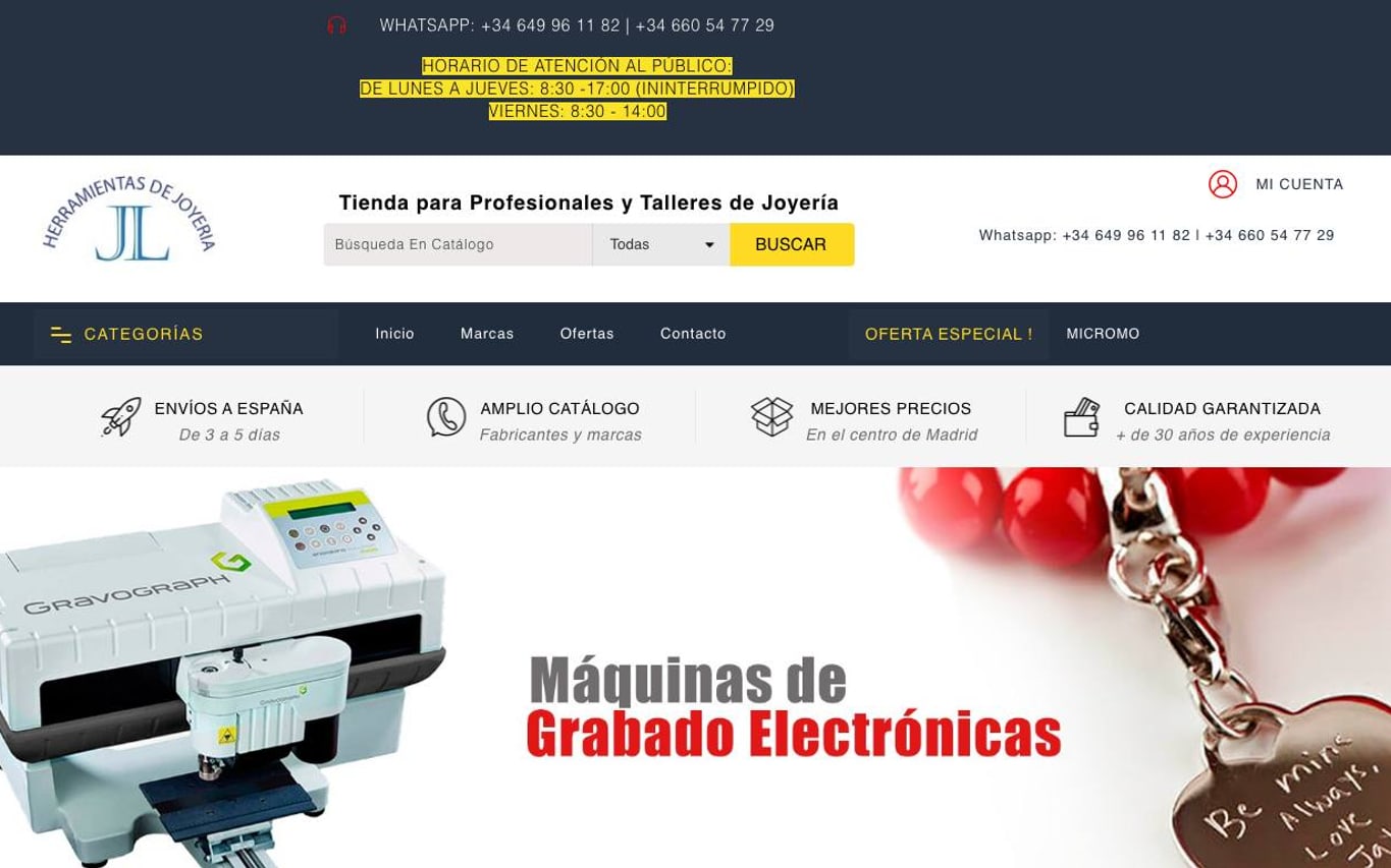 Home oficial de Herramientas de Joyería J.L.
