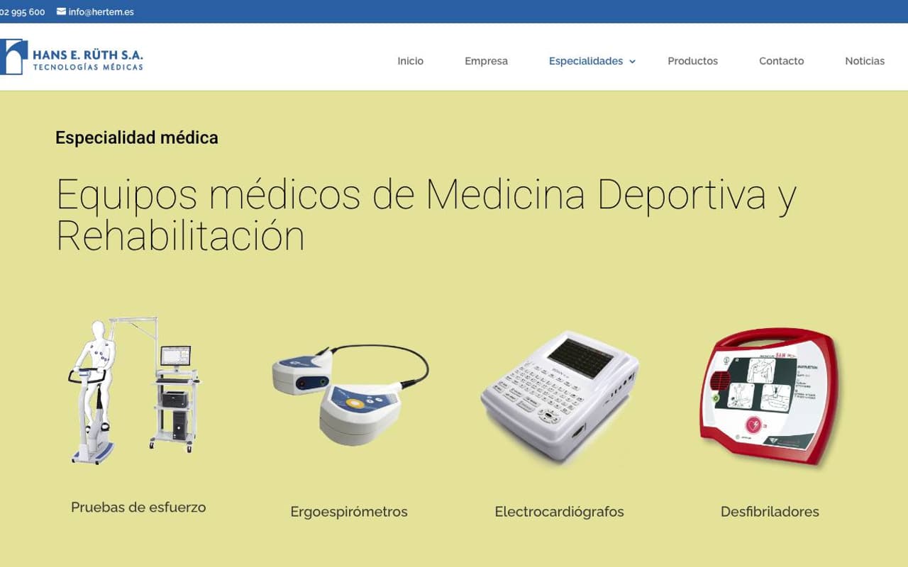 Captura de pantalla de la home de Hertem