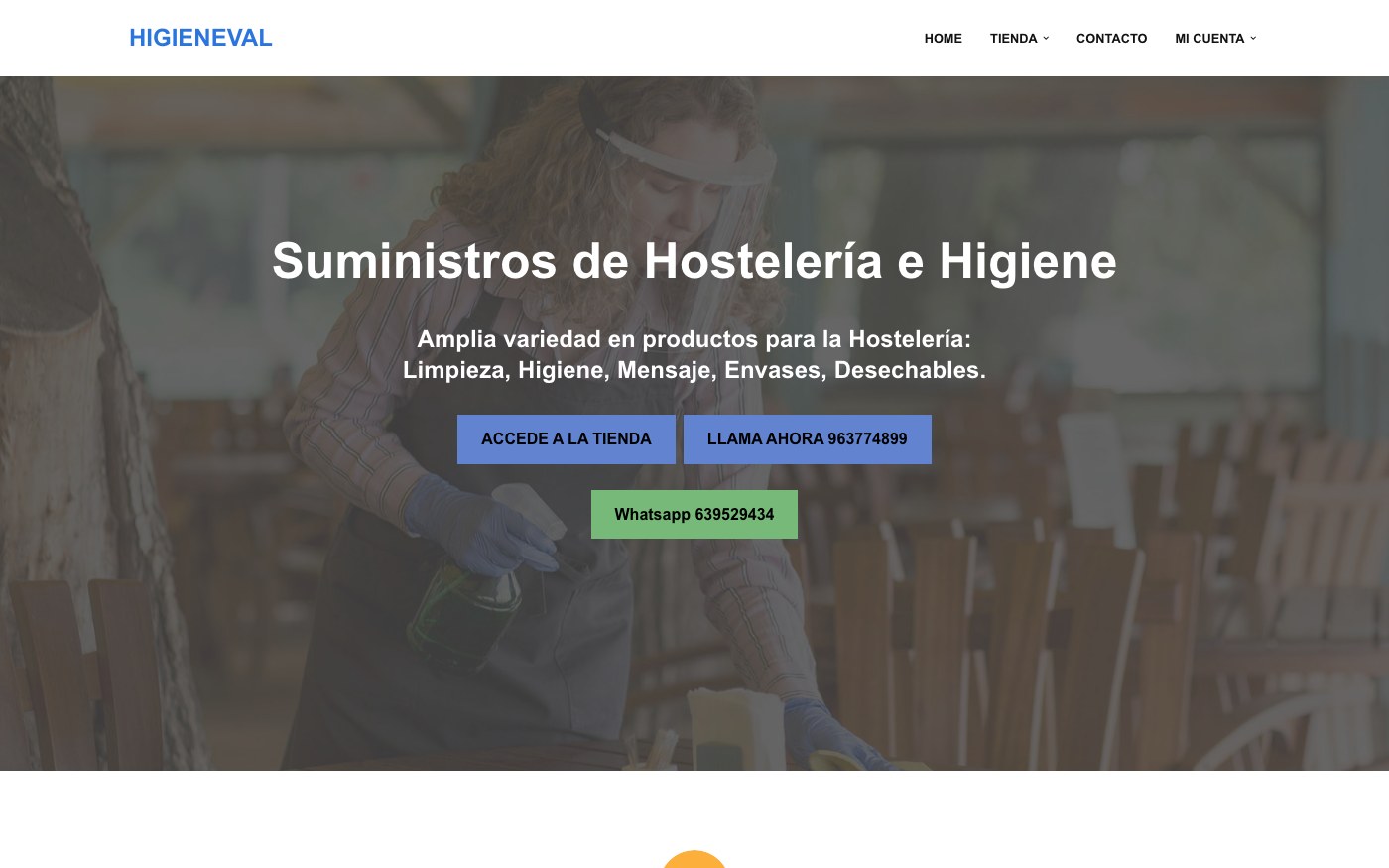 Captura limpia de la home oficial de Higieneval
