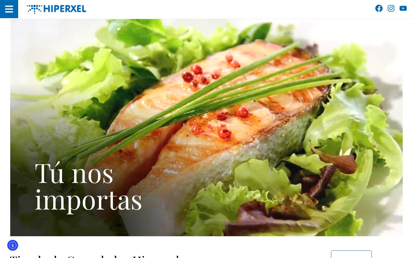 Captura de pantalla de la home de Hiperxel